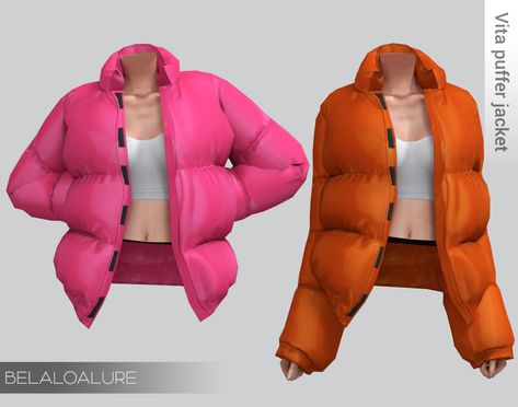 White Puffer Jacket, Sims 4 Cas Mods, Cc Sims4, Oversized Puffer Jacket, The Sims 4 Packs, Sims 4 Body Mods, Sims 4 Expansions, Oversized Puffer, Sims 4 Cc Folder