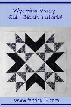 Let's give a nod to my southern neighbors and look at the Wyoming Valley quilt block today. I used the traditional coloring for this 12" finished block - one light, one medium, and one dark fabric. I have seen examples with more than just the three colors and it is lovely that way too. Let's get started! Big Block Quilts, Quilt Block Patterns Free, Quilt Square Patterns, Dark Fabric, Sampler Quilts, Star Quilt Blocks, Patchwork Quilt Patterns, Star Quilt Patterns, Strip Quilts