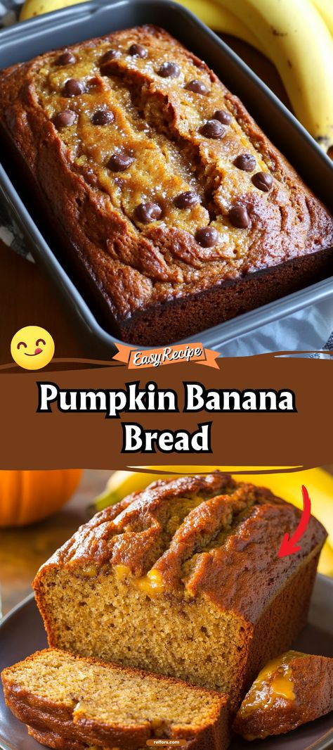 Elevate your banana bread game with a pumpkin twist. This Pumpkin Banana Bread merges the sweetness of ripe bananas with the richness of pumpkin for a moist, flavorful loaf that's perfect for breakfast or a snack. #PumpkinBananaBread #FallBaking #SnackTime Pumpkin Bread Moist Best, Pumpkin Bread With Honey, Pumpkin Banana Bread Machine, Pumpkin Banana Bread Recipe Moist, Pumpkin Bread With Canned Pumpkin, Easy Banana Pumpkin Bread, Banana Sweet Potato Bread, Pumpkin And Banana Bread, Chocolate Orange Spiced Banana Bread