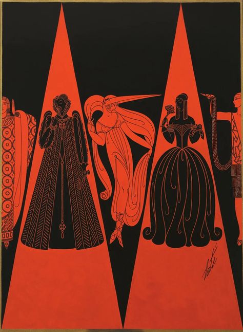 Erte Illustration, Art Pictures Ideas, Erte Art Deco, Erte Art, Romain De Tirtoff, Art Deco Illustrations, Art Deco Illustration, Magazine Illustration, Art Prints For Sale