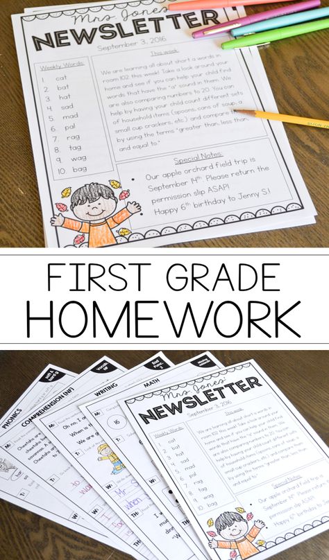 First Grade Homework For the Entire Year - TGIF! - Thank God It's First Grade!   http://thankgoditsfirstgrade.blogspot.com/2016/06/first-grade-homework-for-entire-year.html 1st Grade Homework, Homework Template, First Grade Homework, Homework Folder, Student Skills, Phonemic Awareness Activities, School Homework, Teaching First Grade, First Grade Resources