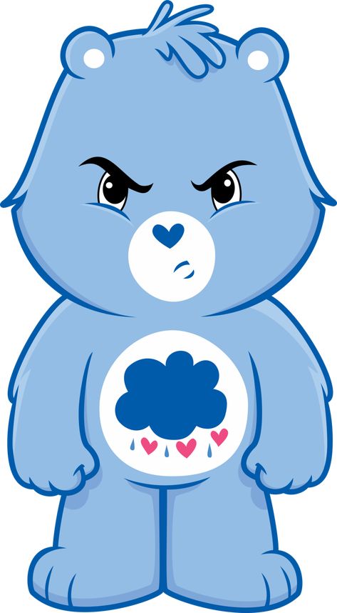 Grumpy Bear Grumpy Care Bear, Care Bear Tattoos, Care Bear Party, Grumpy Bear, Bear Decal, Care Bears Cousins, Bear Vector, Room Decor Art, Home Room Decor