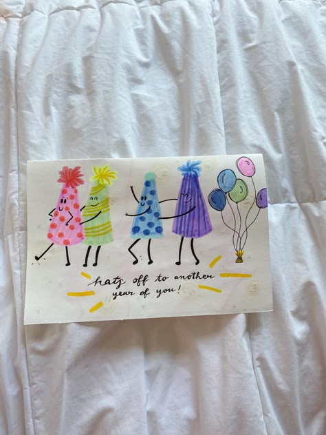 What To Put In Birthday Cards, Cute Gifts For Friends Aesthetic, Bd Cards Happy Birthday, Inside A Birthday Card, 24th Birthday Card Ideas, Cart For Birthday, Creative Happy Birthday Cards, Homage Birthday Cards, Doodles For Mom