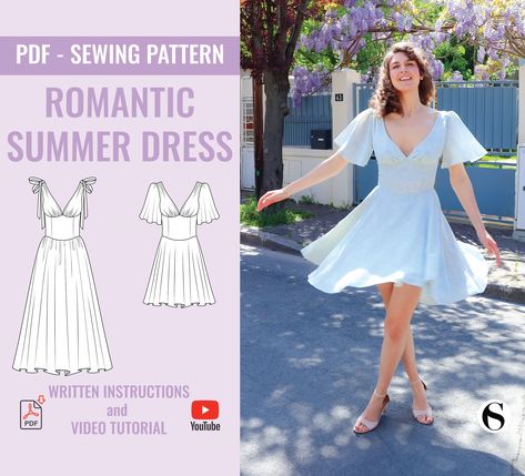 ROMANTIC COTTAGECORE DRESS Sewing Pattern / Sizes Xxs-xxl / - Etsy Australia Romantic Cottagecore, Sundress Pattern, Summer Dress Patterns, Sewing Projects Clothes, Romantic Summer, Cottagecore Dress, Couture Mode, Ropa Diy, Sewing Design