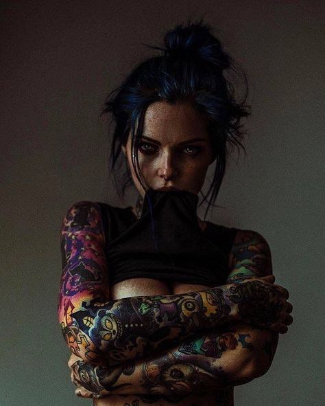 Riae • Haris Nukem Tattoo Photoshoot, Woman With Tattoos, Mode Editorials, Tattoed Women, Tattoo Photography, Photographie Portrait Inspiration, Tattoed Girls, Bad Blood, Fete Anime