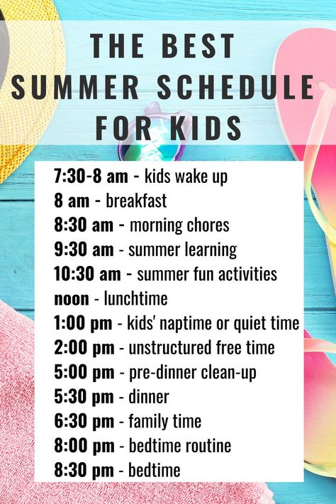 This daily summer schedule for kids will help your kids have a great summer routine to follow! #summerschedule #summerschedulekids #summerscheduleforkids #summersceduleforkidsdaily #summerschedulekidsdailyroutines Summer Before Kindergarten Schedule, Inexpensive Summer Activities For Kids, Summer Snack Schedule For Kids, Summer Cleaning Schedule For Kids, Summer Babysitting Schedule, Fun Summer Learning Activities For Kids, Kids Summer Calendar, Summer Routines For Kids, Sample Kids Summer Schedule