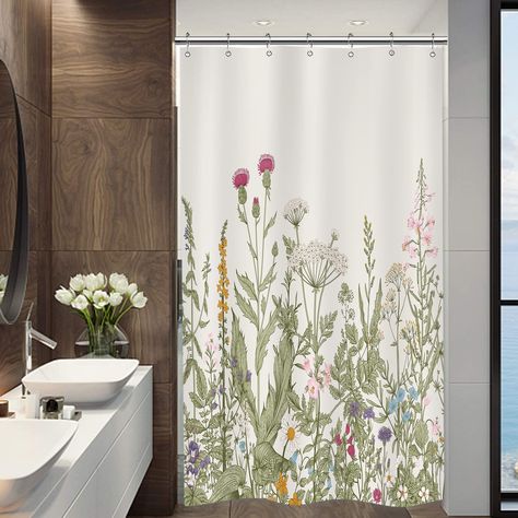 Bad Set, Flower Shower Curtain, Bathroom Partitions, Christmas Bathroom, Boho Shower Curtain, Unique Shower, Flower Shower, Floral Shower Curtains, Bathroom Windows