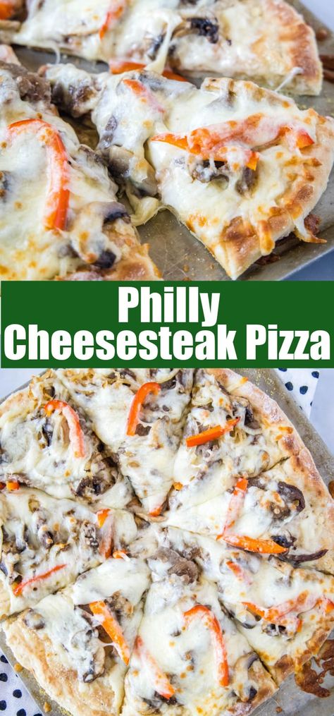 Philly Cheesesteak Pizza Recipe, Philly Steak Pizza Recipe, Philly Steak Pizza, Philly Cheese Steak Pizza Recipe, Philly Cheese Steak Pizza Sauce, Steak And Cheese Pizza, Philly Cheesesteak Pizza, Philly Cheese Steak Pizza, Cheesesteak Pizza