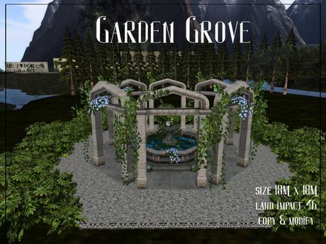 Second Life Marketplace - [AE] Garden Store - Garden Grove Outdoor Ideas Bloxburg, Bloxburg Courtyard, Bloxburg Garden Layout, Bloxburg Small Castle, Garden Design Bloxburg, Bloxburg House Garden, Bloxburg Fountain Ideas, Unique Bloxburg Build Ideas, Bloxburg Fountain