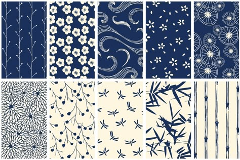 Hand Drawn Japanese Patterns by Youandigraphics on @creativemarket Koi Fish Pattern, Adobe Illustrator Pattern, Japanese Background, Drawn Patterns, Pattern Japanese, Fish Pattern, Hand Drawn Pattern, Fish Patterns, Japanese Textiles