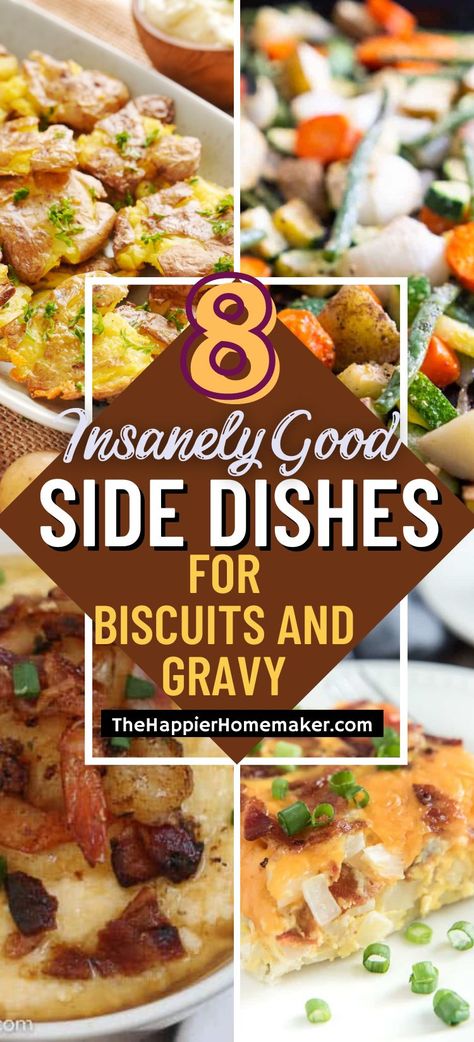 Biscuits And Gravy Sides, Sides For Biscuits And Gravy, What To Serve With Biscuits And Gravy, Breakfast Side Dishes Brunch Recipes, Breakfast Sides Easy, Sides For Breakfast, Southern Breakfast Ideas, Brunch Side Dishes, Breakfast Side Dishes