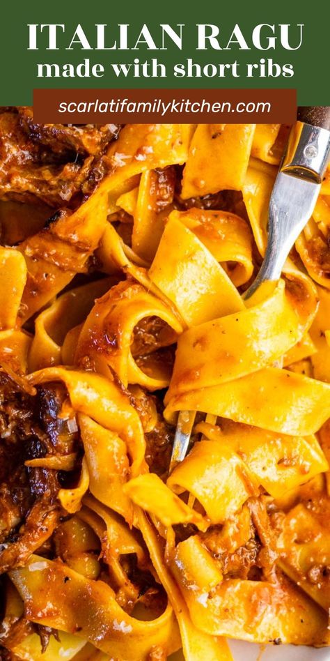 Short Rib Ragu Slow Cooker, Short Rib Ragu Over Pappardelle Bobby Flay, Beef Rib Ragu, Beef Short Rib Ragu Recipe, Best Beef Ragu Recipe, Slow Cooker Short Rib Ragu, Braised Beef Pappardelle, Short Ribs And Pasta, Slow Cooker Short Rib Ragu Over Pappardelle