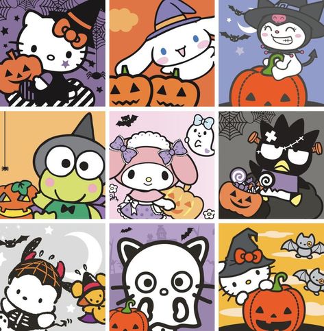 #sanrio #halloween #october #cute #kawaii #spooky #sanriocharacters #sanriocore #pinterest #collage Halloween Pfps Sanrio, Fall Sanrio Pfp, Keroppi Halloween Pfp, Sanrio Characters Halloween, Sanrio Halloween Pfp, Sanrio Widget, Kawaii Spooky, Sanrio Halloween, Pinterest Collage