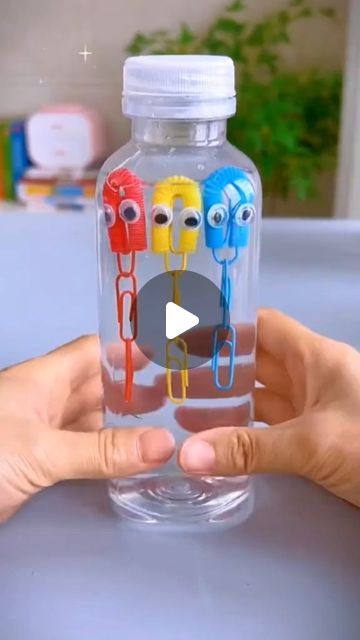 Instadiyou on Instagram: "Made magical pins inside a transparent water bottle! When you squeeze the bottle, the pins magically go to the bottom, creating a fascinating and fun effect. Explore more creative DIY ideas on my Instagram Reels: @instadiyou #diyprojects #creativecrafts #handmadefun #diyideas #craftingtime #funwithscience #handmadeprojects #diyfun #craftingideas #innovativecrafts #handmadewithlove #transparentbottlecrafts #homemadeexperiments diy projects, creative crafts, handmade fun, diy ideas, crafting time, fun with science, handmade projects, diy fun, crafting ideas, innovative crafts, handmade with love, transparent bottle crafts, homemade experiments" Innovative Ideas For Science Project, Fun With Science, Transparent Water Bottle, Fun Diy Ideas, Transparent Bottle, Crafts Homemade, Magic Bottles, Handmade Projects, Crafts Handmade