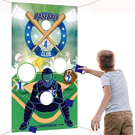 Baseball Party Games, Baseball Party Decorations, Bean Bag Games, Outdoor Party Games, Sports Party Decorations, Sport Theme, Baseball Theme Party, Outdoors Birthday Party, Fun Outdoor Games