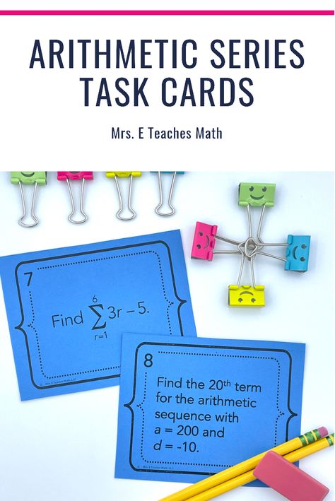 Sequences and series can be tricky for students in Algebra 2! This arithmetic sequences and series activity is a great way for students to practice arithmetic sequences in a fun way! High School Math Lesson Plans, Arithmetic Sequences, Sequence And Series, Algebra 2, Math Lesson Plans, Class Notes, High School Math, Class Activities, Calculus