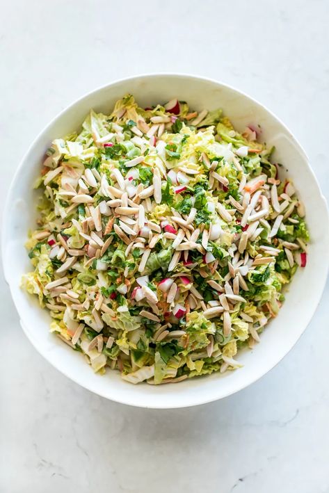 Napa Salad, Napa Cabbage Recipes, Csa Recipes, Healthy Chicken Dinner, Superfood Recipes, Napa Cabbage, Keto Side Dishes, Main Dish Salads, Sleeveless Knit Top