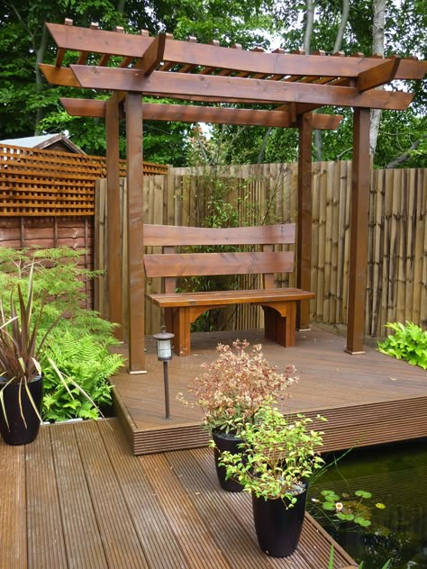 Japanese Garden Backyard, Japanese Gardens Design Ideas, Small Japanese Garden, Japanese Garden Landscape, Zen Garden Design, Japanese Garden Design, Backyard Privacy, Asian Garden, Backyard Pergola