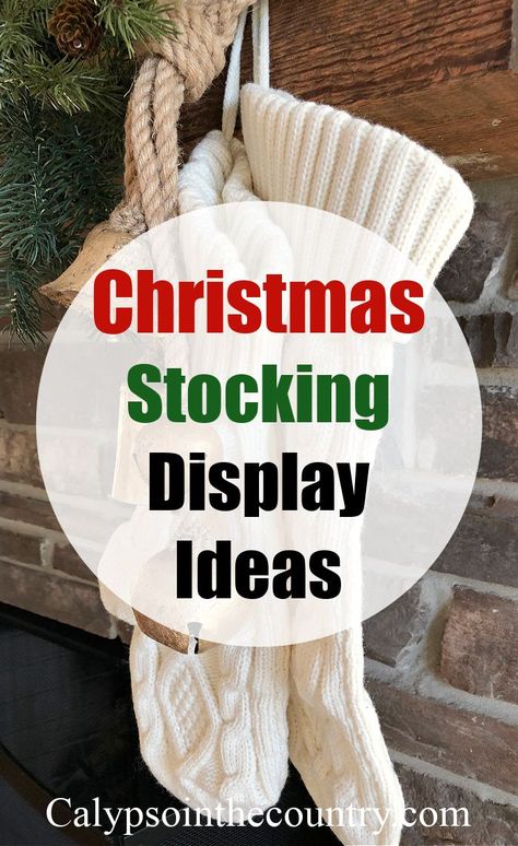 For easy Christmas stocking display ideas, here are some great places to hang your stockings - with or without a mantel! Cute ways to decorate for the holiday season using Christmas stockings. Knit stockings, plaid stockings, needlepoint stockings and more. Includes Christmas stocking shopping finds, stocking crafts and plenty of Christmas stocking decorating ideas. See all the stocking ideas on the blog! Christmas Stocking Display, Stocking Display, Kids Christmas Gift Guide, Easy Christmas Stockings, Christmas Stocking Decorations, Hanging Christmas Stockings, Decorated Stockings, Needlepoint Stockings, Holiday Mantel