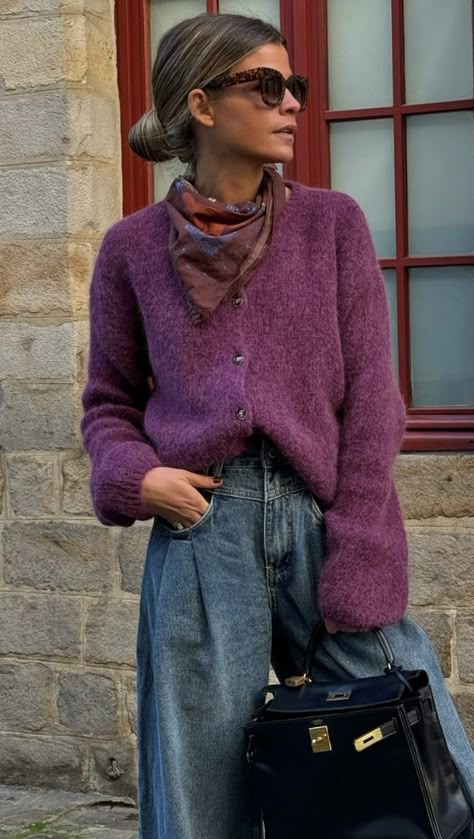 Artist Style Aesthetic, High Neck Sweater Vest Outfit, Jewel Toned Wardrobe, Cardigan And Scarf Outfit, Songmont Luna Outfit, Anthropology Outfit Ideas, Relaxed Christmas Outfit, Pop Of Color Winter Outfit, Meg Ryan You’ve Got Mail Outfits