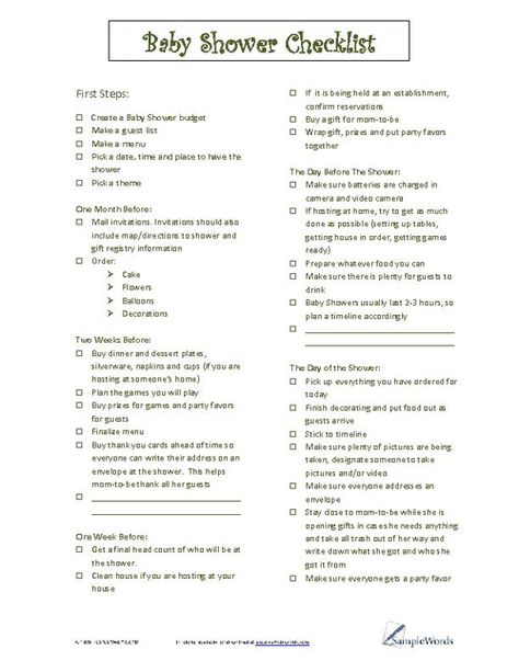 This baby shower checklist is designed to help the hostess build the best baby shower for the mom-to-be by including all of the details that need to be completed in time for the party, including reserving a venue, ordering the cake and sending invitations. Gender Reveal Themes Creative Color Schemes, Baby Shower Planning Checklist, Shower Checklist, Bos Baby, Shower Boys, Infant Development, Baby Shower Checklist, Baby Checklist, Free Baby Shower