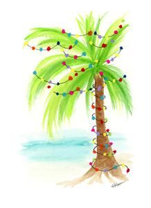 Holiday cards ready for the beach Palm Christmas, Xmas Paintings, Palm Painting, Paintings Christmas, Class Painting, Painted Peacock, Christmas Palm Tree, Beach Winter, Mini Canvases