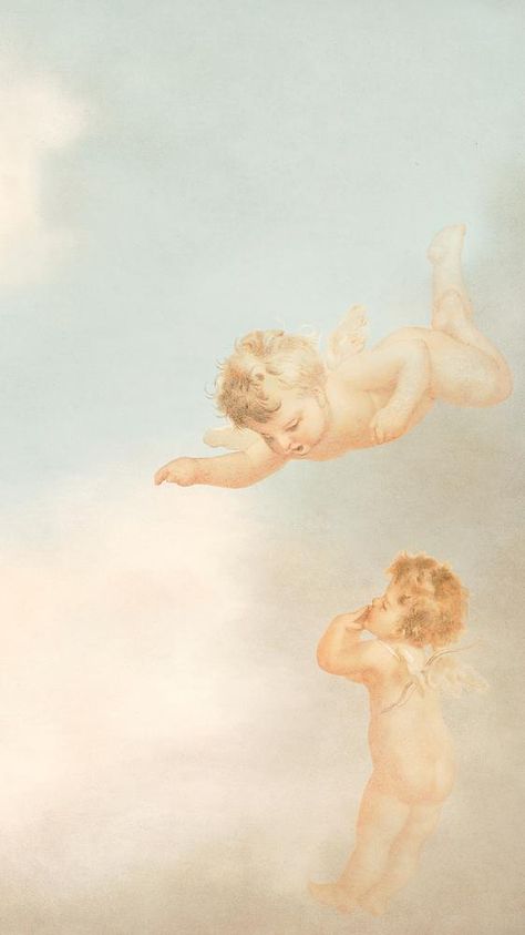 Cherub Nursery Theme, Cherub Nursery, Cherub Wallpaper Aesthetic, Cherub Wallpaper, Cherub Aesthetic, Aesthetic Sky Background, Mobile Wallpaper Aesthetic, Cherub Baby, Old Paper Background