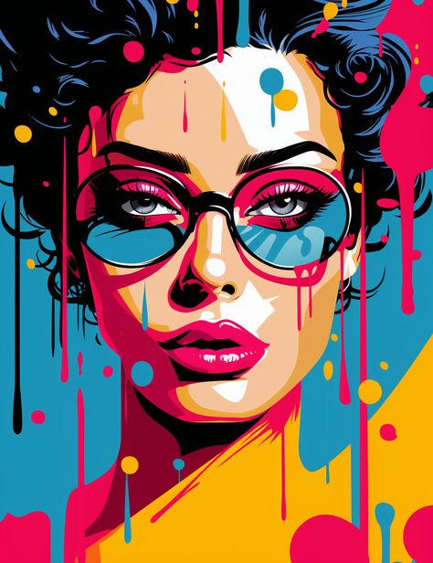 The "Pop Art Coloring Book" is a vibrant and dynamic collection that pays homage to the iconic style of Pop Art. Pop Art Portraits Faces, Pop Art Face, Art Coloring Book, Trill Art, Pop Art Images, Starry Night Painting, Pop Art Drawing, Arte Punk, Pop Art Women