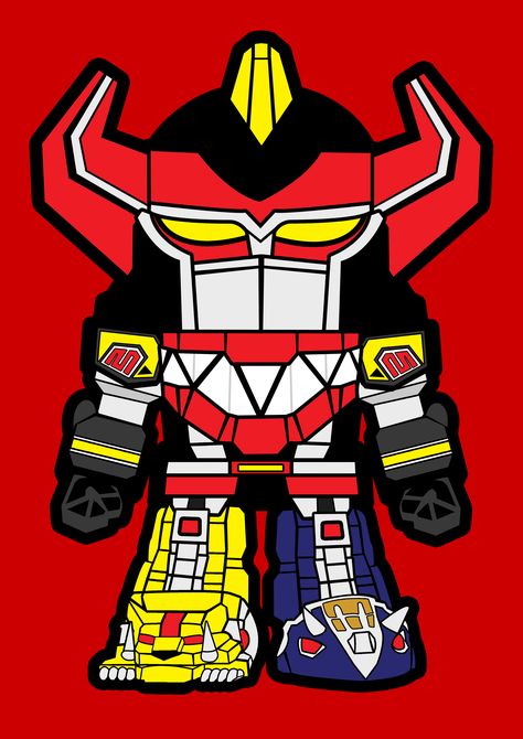 Wear this Megazord Chibi t-shirt as part of a costume or casual clothing. Megazord Power Rangers, Power Rangers Megazord, Rita Repulsa, Japanese Robot, Power Rangers Art, Green Ranger, Cool Robots, Mighty Morphin Power Rangers, Chibi Characters