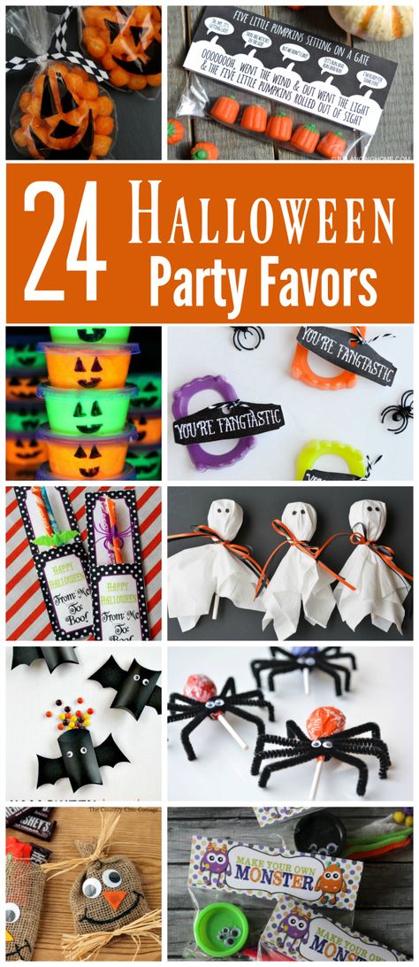 These 24 Halloween party favors are sure to be a hit at your kids' school Halloween party or with your trick or treaters. There are lots to choose from ranging from non-candy favors to treat bags to cute printables and more. Cute Printables, Halloween Party Bags, Dulceros Halloween, Cumpleaños Harry Potter, Halloween School Treats, Halloween Class Party, School Halloween Party, Halloween Gift Bags, Halloween Goodie Bags