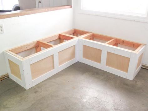 Corner Storage Bench, Banquette Seating With Storage, Diy Banquette Seating, Banquette Seating Diy, Kitchen Nook Bench, Dining Bench With Storage, Diy Banquette, Corner Bench With Storage, Kitchen Pics