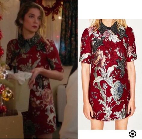 Alexis Rose's Beaded Collar Dress https://www.bigblondehair.com/alexis-roses-beaded-collar-dress/ Alexis Rose Style, Alexis Rose Outfits, Alexis Rose, Rose Clothing, Patch Dress, Fashion Idol, Schitt's Creek, Rose Fashion, Stitch Fix Outfits