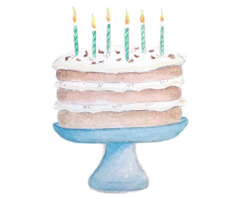 Birthday cake and candles illustration Cute Cake Painting, Birthday Cake Painting, Birthday Cake Watercolor, Candles Illustration, Birthday Cake Drawing, Pear And Almond Cake, Birthday Cake Illustration, Candle Illustration, Candle Drawing