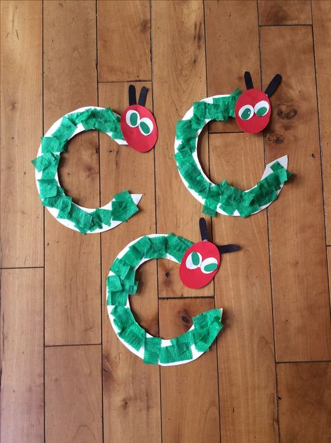 The Very Hungry Caterpillar Arts And Crafts, Crafts For Letter C Preschool, Activities For The Letter C Preschool, Hungry Caterpillar Crafts For Preschool, C Week Preschool Activities, Letter C Caterpillar Craft Preschool, Catipillar Toddler Art, C For Caterpillar Craft, Hungry Caterpillar Arts And Crafts