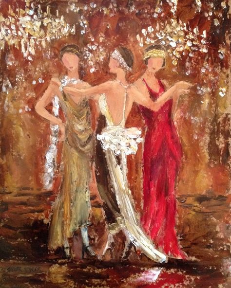 Roaring 20s Illustration, 1920s Inspired Art, Speakeasy Painting, Flapper Painting, Great Gatsby Painting, Roaring Twenties Aesthetic, The Roaring 20s Aesthetic, 1920 Painting, Theatre Painting