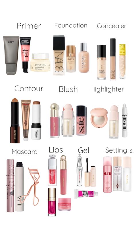 How To Get A Matte Makeup Look, Where To Apply Makeup, Basic Makeup Items, Make Ip, Make Up Essentials, Makeup Collection Goals, Essential Makeup, Makeup Order, Makeup Bag Essentials