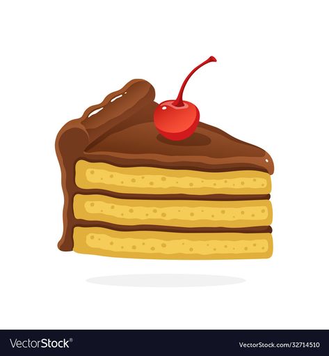 Cake Clipart, Cartoon Food, Slice Of Cake, Cherry Cake, Cake Logo, A Piece Of Cake, Cake Slice, Piece Of Cake, Chocolate Cream