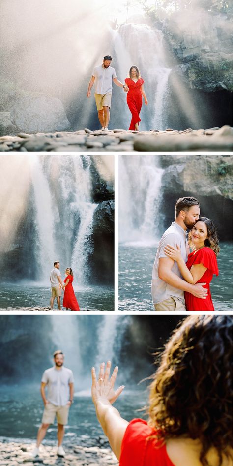 Pre Wedding Shoot Ideas Waterfall, Prewedding Photography Kerala, Couple Poses In Waterfall, Falls Couple Photoshoot, Waterfalls Couple Photography, Waterfall Pre Wedding Shoot, Pre Wedding Photoshoot Waterfall, Waterfall Poses Photo Ideas Couple, Waterfall Photography Couple