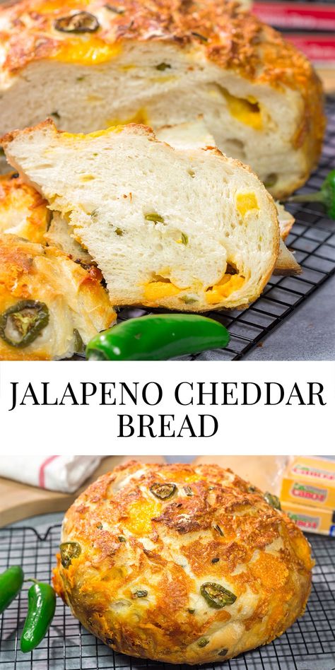 Artisan Jalapeno Cheddar Bread, Jalapeños Cheddar Bread, Jalepeno Cheesy Bread Bread Machine, Easy Jalapeno Bread Recipes, Bread Recipes Jalapeno Cheese, Jalapeños Bread Recipes, Dutch-oven Jalapeño Cheddar Bread, Homemade Cheddar Jalapeno Bread, Homemade Jalapeno Bread Recipes