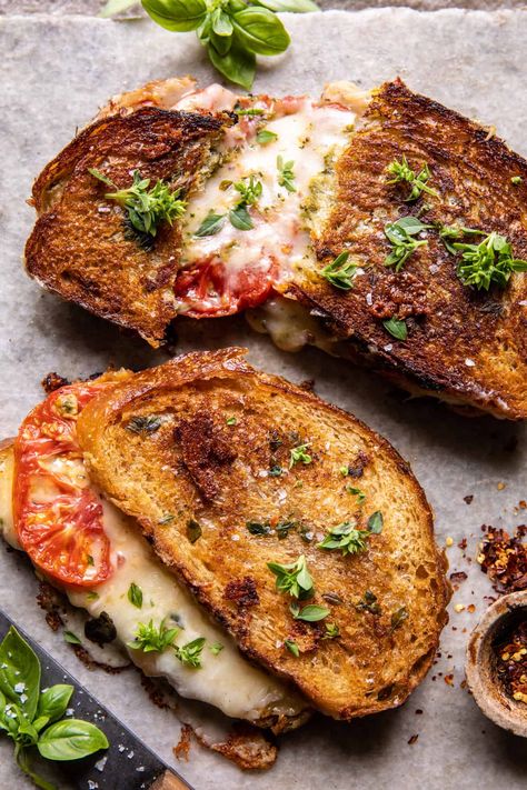 Caprese Grilled Cheese, Easy Grilled Cheese, Half Baked Harvest Recipes, Bacon Grilled Cheese, Grilled Cheese Recipes, Harvest Recipes, Half Baked, Half Baked Harvest, Wrap Sandwiches