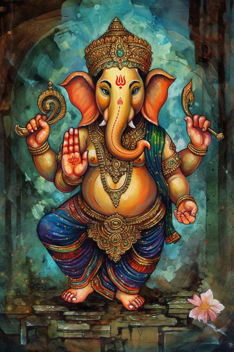 Diwali Painting, Ganesha Artwork, God Of Wisdom, Rama Krishna, Ganesh Art Paintings, Lord Murugan Wallpapers, Boho Art Drawings, Kerala Mural Painting, Lord Ganesha Paintings