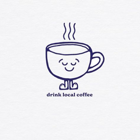 Cartoon Coffee Mug, Coffee Mug Doodle, Coffee Cup Character, Coffee Mug Logo, Cute Coffee Cup Drawing, Coffee Shop Doodles, Coffee Drawing Aesthetic, Coffee Doodle Art, Coffee Shop Graphic Design