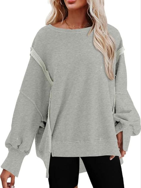 SHEWIN Sweatshirt for Women Crewneck Spring Lightweight Solid Color 2024 Fashion Warm Oversized Fit Pullover Sweatshirts Chic Sweatshirt, Oversize Pullover, Long Sleeve Workout, Couples Halloween, Oversized Crewneck, Sports Sweatshirts, Cropped Sweatshirt, Oversized Pullover, Pullover Shirt