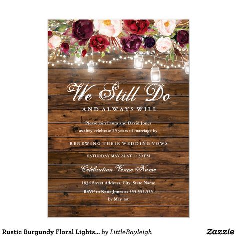 Floral Lights, Wedding Vow Renewal Ceremony, Vow Renewal Invitations, Wedding Vow Renewal, Renewal Wedding, Vow Renewal Ceremony, Wedding Renewal Vows, Burgundy Wedding Invitations, String Lights Wedding