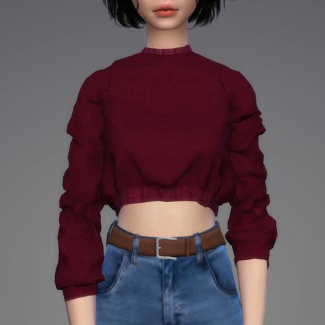 Baggy Sweater - MunfoofS Sims 4 Cc Tops, Sims 4 Female Cc, Sims 4 Cc Female, Baggy Sweater, Baggy Shirt, Baggy Sweaters, Cc Sims, Sims 4 Custom Content, Maxis Match