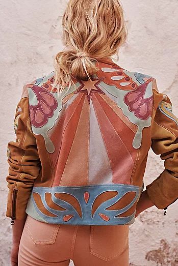 Free People Leather Jacket, Patchwork Jacket, Western Boho, Diy Couture, Hippie Chic, Jacket Design, Dr. Martens, Diy Fashion, Boho Outfits