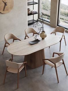 Luxury Dining Tables Wood, Organic Modern Round Dining Table, Organic Modern Luxury, Modern Organic Dining Table, Dining Table Shapes, Organic Minimalist Home, Organic Dining Table, Dining Table Decor Modern, Stone Dining Room