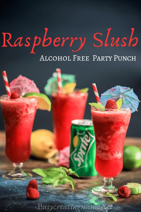 The best tropical raspberry orange Luscious Slush Punch Recipe is an easy non-alcoholic party drink with fruit for kids and adults. The perfect refreshment to enjoy at Holiday parties like Christmas, Thanksgiving, or New Years. But still enjoyed all year round. Easy to prepare the day before. Mix a full batch for party gathering, or just mix up a single serving to enjoy a special party drink any day of the year. Slush Drinks Non Alcoholic, Christmas Slush Mocktail, Frozen Punch Recipe Non Alcoholic, Special Drinks For Kids, New Years Punch Non Alcoholic, Alcohol Free Party Drinks, Slushy Recipes, Fruit For Kids, Slush Punch