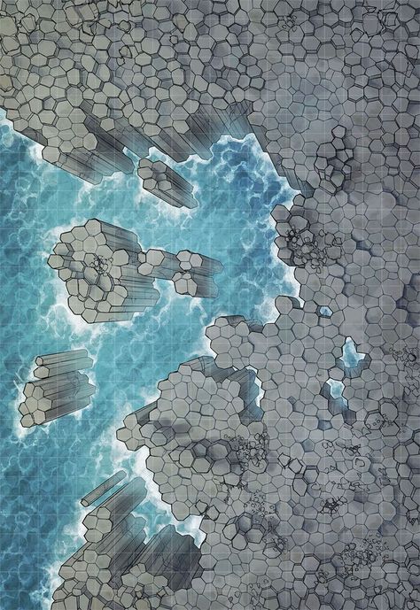 Dnd Coast Map, Dnd Ship Battle Map, D&d Battle Maps, Dnd Ocean, Roll20 Maps, Dungeons And Dragons Rules, Map Watch, Sea Map, Fantasy City Map