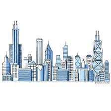 Paint By Number Wall, Chicago Skyline Art, Skyline Drawing, Wall Murals Diy, Skyline Painting, Number Wall, Chicago Art, Chicago Skyline, City Illustration